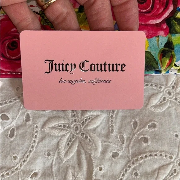Juicy Couture Rose Print Clutch - Pink and Green - Picture 11 of 14